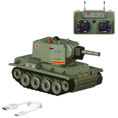 TBRICKFUNR RC Battle Tank, 1:64 Scale 2.4G Alloy Mini RC Army Military Armor Tank Model with Infrared Combat Mode, Rotating Turret and Track Drive, Gifts for Adult Hobbyist (RTR) TBRICKFUNR RC Battle Tank, 1:64 Scale 2.4G Alloy Mini RC Army Military Armor Tank Model with Infrared Combat Mode, Rotating Turret and Track Drive, Gifts for Adult Hobbyist (RTR)