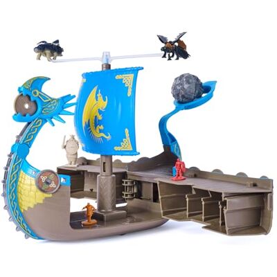 Dreamworks Dragons Transforming Viking Battle Ship Toy Figure Playset 2-in-1 Vehicle and Storage Stables, Dual Projectile Launchers, Break-Apart Viking Target, Pretend Play Gifts for Kids Ages 4+ Dreamworks Dragons Transforming Viking Battle Ship Toy Figure Playset 2-in-1 Vehicle and Storage Stables, Dual Projectile Launchers, Break-Apart Viking Target, Pretend Play Gifts for Kids Ages 4+
