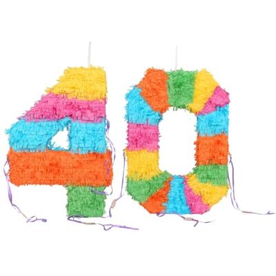 Fax Potato 40th Birthday Pop-Out Piñata with Blindfold Fillable Colorful Rainbow Pinata Lightweight Cardboard Party Decoration Pack Game Set for Birthdays, Anniversary Fax Potato 40th Birthday Pop-Out Piñata with Blindfold Fillable Colorful Rainbow Pinata Lightweight Cardboard Party Decoration Pack Game Set for Birthdays, Anniversary
