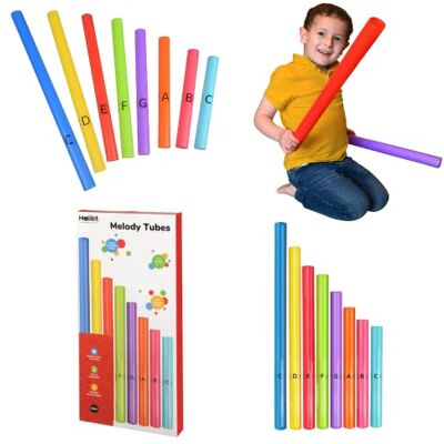Halilit Melody Tubes Gift Set. 8 Musical Melody Tube Instruments for Kids. Diatonic 8 Note. Use Indoor or Outdoor. Suitable for Boys & Girls from 2 years +, Multicoloured Halilit Melody Tubes Gift Set. 8 Musical Melody Tube Instruments for Kids. Diatonic 8 Note. Use Indoor or Outdoor. Suitable for Boys & Girls from 2 years +, Multicoloured