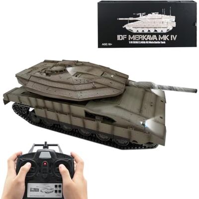 Palapozzy 1/16 RC Tank for Adults, 2.4G Israel Merkava-IV Main Battle Remote Control Tank Model with Sound Light and Infrared Battle, RC Vehicle Model for Military Enthusiasts Palapozzy 1/16 RC Tank for Adults, 2.4G Israel Merkava-IV Main Battle Remote Control Tank Model with Sound Light and Infrared Battle, RC Vehicle Model for Military Enthusiasts