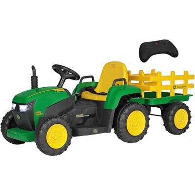 Peg Perego John Deere Farm Power Electric Ride On Tractor for Toddlers, 12V Battery Powered Tractor with Remote Control & Manual Mode, with Trailer, Lights & Sounds, Ages 18+ Months Peg Perego John Deere Farm Power Electric Ride On Tractor for Toddlers, 12V Battery Powered Tractor with Remote Control & Manual Mode, with Trailer, Lights & Sounds, Ages 18+ Months