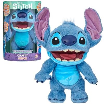 Disney Chatty Stitch Deluxe Puppetronic, Interactive Plush Toy with Puppet Barrel, 50+ Movements and Sounds, Ages 6+, Famous (RE001000) Disney Chatty Stitch Deluxe Puppetronic, Interactive Plush Toy with Puppet Barrel, 50+ Movements and Sounds, Ages 6+, Famous (RE001000)