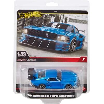 Hot Wheels Premium Ford Mustang, 1:43rd Scale Vehicle, Officially Licensed Replicas for Adult Collectors, Real Riders Tires, Metal/Metal Body & Chassis, HWT04 Hot Wheels Premium Ford Mustang, 1:43rd Scale Vehicle, Officially Licensed Replicas for Adult Collectors, Real Riders Tires, Metal/Metal Body & Chassis, HWT04