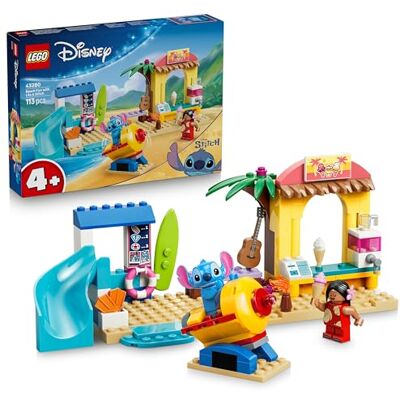 Lego Disney Beach Fun with Lilo & Stitch Educational Toy w/ 2 Shops, Spaceship Ride & 2 Minifigures Montessori Set Birthday Gift for 4+ Year Old Girls & Boys 43280 Lego Disney Beach Fun with Lilo & Stitch Educational Toy w/ 2 Shops, Spaceship Ride & 2 Minifigures Montessori Set Birthday Gift for 4+ Year Old Girls & Boys 43280