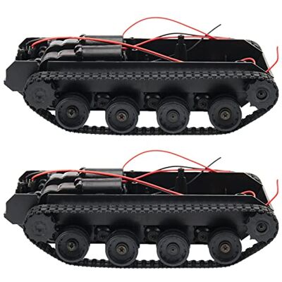 Fegtrtyoa 2X Rc Tank Smart Robot Tank Car Chassis Kit Rubber Track Crawler for 130 Motor Diy Robot Toys for Children Fegtrtyoa 2X Rc Tank Smart Robot Tank Car Chassis Kit Rubber Track Crawler for 130 Motor Diy Robot Toys for Children