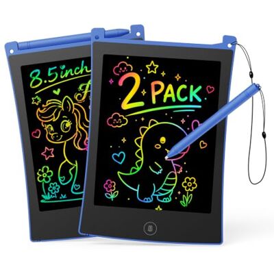 TEKFUN 2 Pack LCD Writing Tablet, 8.5inch Colorful Drawing Tablet for Kids, Erasable Writing Drawing Board with Lanyard, Learning Toys Gifts for 3 4 5 6 7 Years Old Boys Girls Toddlers (2X Blue) TEKFUN 2 Pack LCD Writing Tablet, 8.5inch Colorful Drawing Tablet for Kids, Erasable Writing Drawing Board with Lanyard, Learning Toys Gifts for 3 4 5 6 7 Years Old Boys Girls Toddlers (2X Blue)
