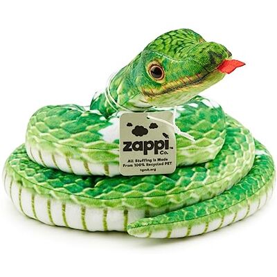 Zappi Co Kids Stuffed Soft Cuddly Plush Snake Toy Part of Safari Animals Collection: Realistic and Lifelike, Perfect for Kids (180 cm Length)(Green Tree python) Zappi Co Kids Stuffed Soft Cuddly Plush Snake Toy Part of Safari Animals Collection: Realistic and Lifelike, Perfect for Kids (180 cm Length)(Green Tree python)