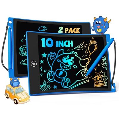 TEKFUN 2 Pack LCD Writing Tablet, 10inch Colorful Drawing Tablet for Kids, Erasable Writing Drawing Board with Lanyard, Learning Toys Gifts for 3 4 5 6 7 Years Old Boys Girls Toddlers (2*Blue) TEKFUN 2 Pack LCD Writing Tablet, 10inch Colorful Drawing Tablet for Kids, Erasable Writing Drawing Board with Lanyard, Learning Toys Gifts for 3 4 5 6 7 Years Old Boys Girls Toddlers (2*Blue)