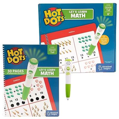 Educational Insights Learning Resources Hot Dots Let’s Learn Math 1st Grade Activity Book & Interactive Pen with Instant Feedback, Over 100 Activities, Ages 6+ Educational Insights Learning Resources Hot Dots Let’s Learn Math 1st Grade Activity Book & Interactive Pen with Instant Feedback, Over 100 Activities, Ages 6+