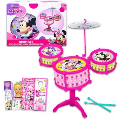Disney Minnie Mouse Toy Drum Set for Girls Bundle with Drum Music Set, Stickers, More Minnie Mouse Musical Toys for Girls, Kids, Toddlers Disney Minnie Mouse Toy Drum Set for Girls Bundle with Drum Music Set, Stickers, More Minnie Mouse Musical Toys for Girls, Kids, Toddlers