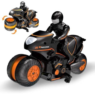 OBEST 2.4G RC Motorcycle, 360°Rotating Sided Flips Off-Road Drift Gift Remote Control Motorcycle Double Sided Flips, Remote Control Off-Road 2.4Ghz High Speed Rotation Drift, Gift for Kids OBEST 2.4G RC Motorcycle, 360°Rotating Sided Flips Off-Road Drift Gift Remote Control Motorcycle Double Sided Flips, Remote Control Off-Road 2.4Ghz High Speed Rotation Drift, Gift for Kids
