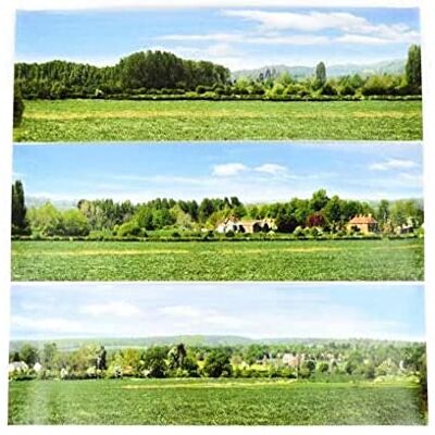 Gaugemaster GM703 Open Field Large Photo Backscene (2744x304mm), Green Gaugemaster GM703 Open Field Large Photo Backscene (2744x304mm), Green
