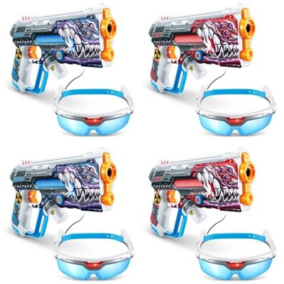 XSHOT Skins Laser 360°, 4 Laser Blasters & 4 Infrared Headset, 4 Players, 4 Team Mode, 54 meters Range by ZURU XSHOT Skins Laser 360°, 4 Laser Blasters & 4 Infrared Headset, 4 Players, 4 Team Mode, 54 meters Range by ZURU