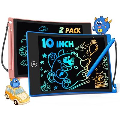 TEKFUN 2 Pack LCD Writing Tablet, 10inch Colorful Drawing Tablet for Kids, Erasable Writing Drawing Board with Lanyard, Learning Toys Gifts for 3 4 5 6 7 Years Old Boys Girls Toddlers (Pink+Blue) TEKFUN 2 Pack LCD Writing Tablet, 10inch Colorful Drawing Tablet for Kids, Erasable Writing Drawing Board with Lanyard, Learning Toys Gifts for 3 4 5 6 7 Years Old Boys Girls Toddlers (Pink+Blue)