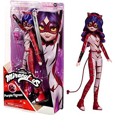 Miraculous Ladybug And Cat Noir Toys Purple Tigress Fashion Doll Articulated 26cm With Accessories Kwami Figurine Bandai Dolls (P50023) Miraculous Ladybug And Cat Noir Toys Purple Tigress Fashion Doll Articulated 26cm With Accessories Kwami Figurine Bandai Dolls (P50023)