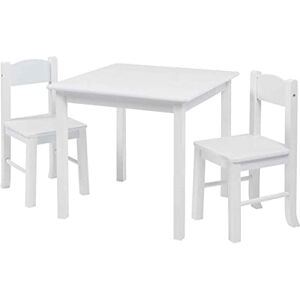 Liberty House Toys Children's White Wooden Table & 2 Chairs Set, Engineered Wood, 53.5cm H W x 60cm D Liberty House Toys Children's White Wooden Table & 2 Chairs Set, Engineered Wood, 53.5cm H W x 60cm D