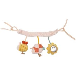 Jollein Pram Chain Pretty Picnic Sun, Bee & Ladybug Pram Toy with Mirror & Sounds Sensory Toy for On the Go With Fabric Ties Jollein Pram Chain Pretty Picnic Sun, Bee & Ladybug Pram Toy with Mirror & Sounds Sensory Toy for On the Go With Fabric Ties