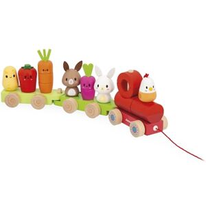 Janod Wooden Pull-along Train Farm Theme 3 Wagons and 19 Pieces Pull-along toy FSC wood and water-based paint Fine motor skills From 12 months, J03314 Janod Wooden Pull-along Train Farm Theme 3 Wagons and 19 Pieces Pull-along toy FSC wood and water-based paint Fine motor skills From 12 months, J03314