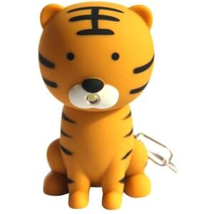 XDGJTBFMY Mini Keychain, Cartoon Cute Animal Keychain, Mini Animal Flashlight Keychain with Sound LED, Party Gifts for Children Birthday Party Bag Fillers Prize Box for Classroom(Tiger)