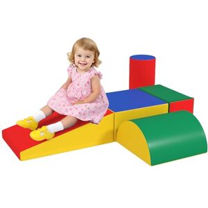 HOMCOM 5 Piece Kids Soft Play Set, Climb and Crawl Activity Toys Set for Baby Toddler, Soft Foam Blocks Indoor Play Equipment Learning Toys Yellow HOMCOM 5 Piece Kids Soft Play Set, Climb and Crawl Activity Toys Set for Baby Toddler, Soft Foam Blocks Indoor Play Equipment Learning Toys Yellow