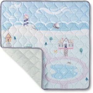 Nuby Quilted Baby Playmat Padded Floormat with Anti Slip Suitbale from Birth Machine Washable 127 x 127 cm (Seaside Village) Nuby Quilted Baby Playmat Padded Floormat with Anti Slip Suitbale from Birth Machine Washable 127 x 127 cm (Seaside Village)
