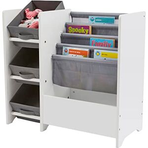 Liberty House Toys Kids White Display Unit With Fabric Storage Boxes Liberty House Toys Kids White Display Unit With Fabric Storage Boxes