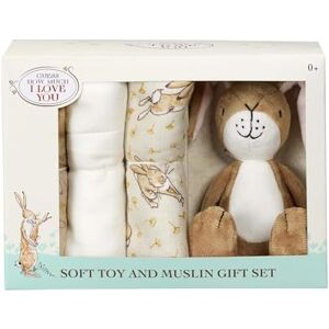 Rainbow Designs Guess How Much I Love You Baby Essential Gift Set Little Nutbrown Hare Soft Toy & 3 Cotton Muslin Cloths in Illustrated Box Newborn Baby Shower Present Rainbow Designs Guess How Much I Love You Baby Essential Gift Set Little Nutbrown Hare Soft Toy & 3 Cotton Muslin Cloths in Illustrated Box Newborn Baby Shower Present