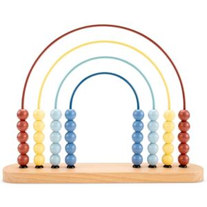 Woet ® Wooden Abacus for Toddlers, Rainbow Counting Beads, Montessori Math Learning, Preschool Early Numeracy, Fine Motor Skills, Hand Eye Coordination, Educational Activity, Age 1 Year + Woet ® Wooden Abacus for Toddlers, Rainbow Counting Beads, Montessori Math Learning, Preschool Early Numeracy, Fine Motor Skills, Hand Eye Coordination, Educational Activity, Age 1 Year +