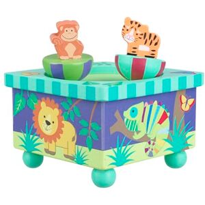 ORANGE TREE Toys Jungle Animals Wooden Music Box, Musical Toys Perfect Baby Gifts for Nursery, Montessori Toddler Toys for Boys and Girls Early Development & Activity Toys ORANGE TREE Toys Jungle Animals Wooden Music Box, Musical Toys Perfect Baby Gifts for Nursery, Montessori Toddler Toys for Boys and Girls Early Development & Activity Toys