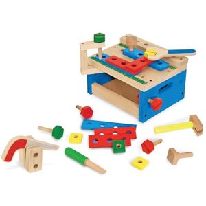 Melissa & Doug Hammer and Saw Tool Bench Wooden Building Set, Preten Role Play Set (32 pcs) Ages 3+ Melissa & Doug Hammer and Saw Tool Bench Wooden Building Set, Preten Role Play Set (32 pcs) Ages 3+