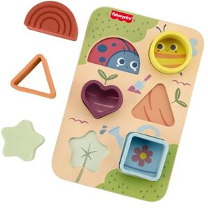 Fisher-Price Wood Baby Toy Sort and Grow Puzzle Silicone Shape-Sorting Activity with Wooden Board for Infants Ages 6+ Months, JKH10 Fisher-Price Wood Baby Toy Sort and Grow Puzzle Silicone Shape-Sorting Activity with Wooden Board for Infants Ages 6+ Months, JKH10