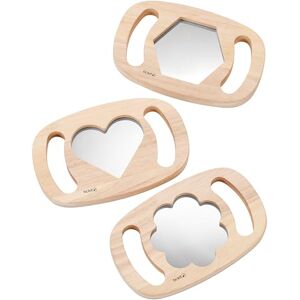 tickit easy hold shape mirrors – 3 pcs wooden mirrors in hexagon, heart and flower shapes, FSC rubberwood frames for self-reflection, sensory play and early learning tickit easy hold shape mirrors – 3 pcs wooden mirrors in hexagon, heart and flower shapes, FSC rubberwood frames for self-reflection, sensory play and early learning