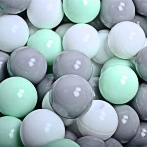 Zorin Int Sp Zoo MEOWBABY 100 ∅ 7Cm Balls For Ball Pit Children Ball Pool Plastic Balls Made in EU Mint/White/Grey