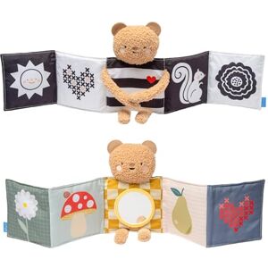 Taf Toys Snuggle Bear Book. Black & White Sensory Newborn Book, High Contrast Side for Infant Brain Development, Vibrant Colours & Baby Mirror, Plush Bear for Tummy Time Baby Books 0-6 Months Taf Toys Snuggle Bear Book. Black & White Sensory Newborn Book, High Contrast Side for Infant Brain Development, Vibrant Colours & Baby Mirror, Plush Bear for Tummy Time Baby Books 0-6 Months