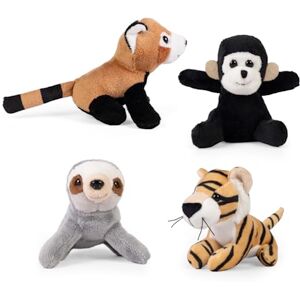 Living Nature Jungle Buddies Soft Toys x4 Bundle Fluffy Mini Jungle Animals Soft Toy Gift for Kids 9 cm Living Nature Jungle Buddies Soft Toys x4 Bundle Fluffy Mini Jungle Animals Soft Toy Gift for Kids 9 cm