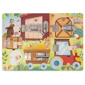 Janod Farm Padlock Board Busy Board Activity Board 5 Types of Openings FSC Wooden Toy From 3 years Janod Farm Padlock Board Busy Board Activity Board 5 Types of Openings FSC Wooden Toy From 3 years