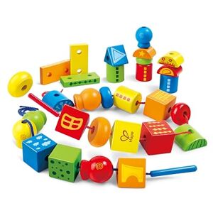 Hape String-Along Ss Classic 32 Piece Wooden Block Stacking Game, Multi-Coloured Lacing Toy Hape String-Along Ss Classic 32 Piece Wooden Block Stacking Game, Multi-Coloured Lacing Toy