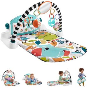Fisher-Price Baby Activity Mat Glow and Grow Kick & Play Piano Gym, Portable Musical Toy with Smart Stages Learning, Ages 0+ Months, Blue, Queens English Version, HYH62 Fisher-Price Baby Activity Mat Glow and Grow Kick & Play Piano Gym, Portable Musical Toy with Smart Stages Learning, Ages 0+ Months, Blue, Queens English Version, HYH62