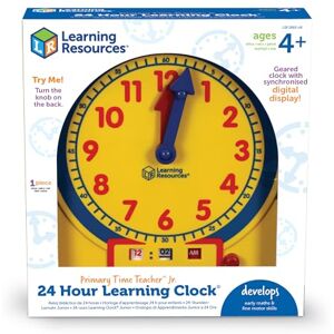 Learning Resources Primary Time Teacher Junior 24-Hour Learning Clock, Kids Learning to Tell the Time, Telling the Time Clock, Analogue and Digital Learning Clock, LSP2993-UK Learning Resources Primary Time Teacher Junior 24-Hour Learning Clock, Kids Learning to Tell the Time, Telling the Time Clock, Analogue and Digital Learning Clock, LSP2993-UK