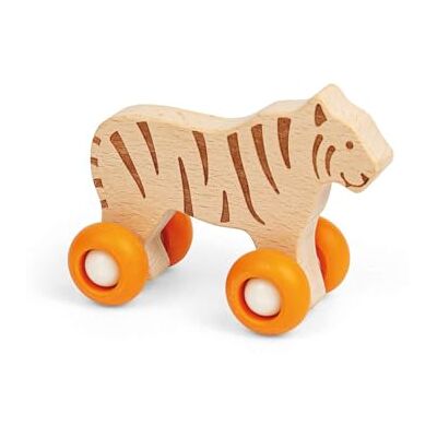 Bigjigs Toys Jungle Animal on Wheels (Tiger) Mini Wooden Push Along Animals Animals, Pocket Money Gifts For Kids, Party Bag Fillers, Baby & Toddler Toy, Age 12 + Month Olds Bigjigs Toys Jungle Animal on Wheels (Tiger) Mini Wooden Push Along Animals Animals, Pocket Money Gifts For Kids, Party Bag Fillers, Baby & Toddler Toy, Age 12 + Month Olds