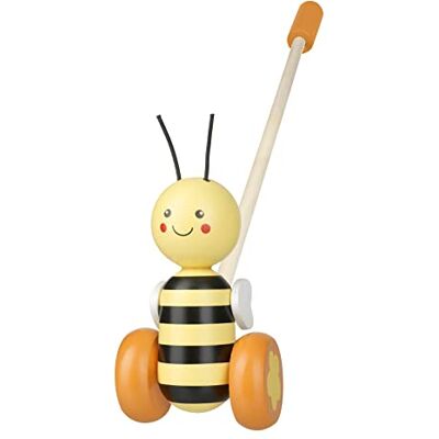ORANGE TREE Toys Bee Push Along, Wooden, Multicolour, Animals Theme, for Toddlers 18 Months and Up ORANGE TREE Toys Bee Push Along, Wooden, Multicolour, Animals Theme, for Toddlers 18 Months and Up