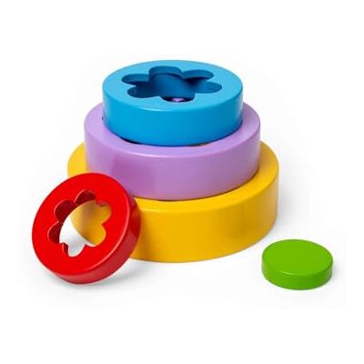 Bigjigs Toys Flower Tower 5pcs Wooden Stacking & Sorting Toy Bigjigs Toys Flower Tower 5pcs Wooden Stacking & Sorting Toy