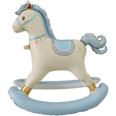 Yukiner 40 Inch 3D Assemble Blue Rocking Horse Foil Balloon, Carousel Rocking Horse Balloon Decor for Baby Boy Shower, Newborn, 1st Birthday Party Supplies Yukiner 40 Inch 3D Assemble Blue Rocking Horse Foil Balloon, Carousel Rocking Horse Balloon Decor for Baby Boy Shower, Newborn, 1st Birthday Party Supplies