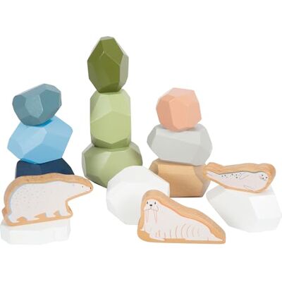 Small Foot Wooden Balance Stones Arctic, FSC® 100%-certified wood, stacking game for kids aged 12+ months, 12440 Small Foot Wooden Balance Stones Arctic, FSC® 100%-certified wood, stacking game for kids aged 12+ months, 12440