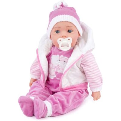 Bibi Doll - White Coat - 20 inch - With pacifier - doll Bibi Doll - White Coat - 20 inch - With pacifier - doll