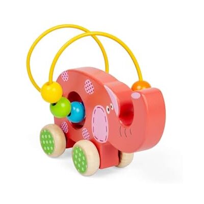 Bigjigs Toys Push Along Elephant Bead Frame Bigjigs Toys Push Along Elephant Bead Frame