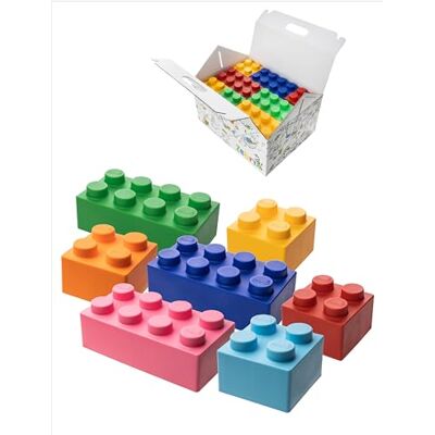 Zebrix XXL 25 Clamping Blocks, 7 Colours, Large Building Blocks in Pink, Light Blue, Orange, Red, Green, Blue and Yellow (25 Stones), For Babies and Children, Made in Germany Zebrix XXL 25 Clamping Blocks, 7 Colours, Large Building Blocks in Pink, Light Blue, Orange, Red, Green, Blue and Yellow (25 Stones), For Babies and Children, Made in Germany