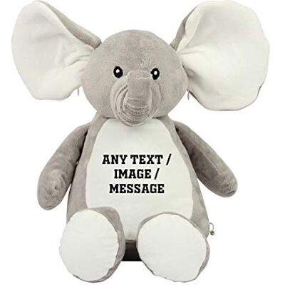 Getagift Personalised Teddy Bear with your Own Text/Image/Message, Soft Toy for Boy or Girl, New Baby Newborn Baby Birthday (Elephant 46 Cm) Getagift Personalised Teddy Bear with your Own Text/Image/Message, Soft Toy for Boy or Girl, New Baby Newborn Baby Birthday (Elephant 46 Cm)