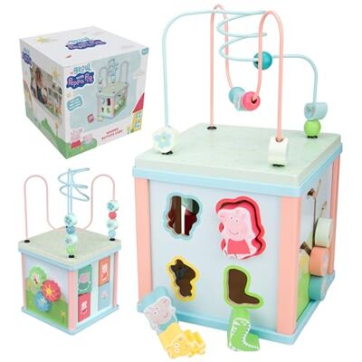 Peppa Pig Wooden Activity Cube for Toddlers 12+ Months Multi Activity Educational Toy with Beads Shape Sorter Spinning Shapes Wooden Gears Fine Motor Skill Play Peppa Pig Wooden Activity Cube for Toddlers 12+ Months Multi Activity Educational Toy with Beads Shape Sorter Spinning Shapes Wooden Gears Fine Motor Skill Play